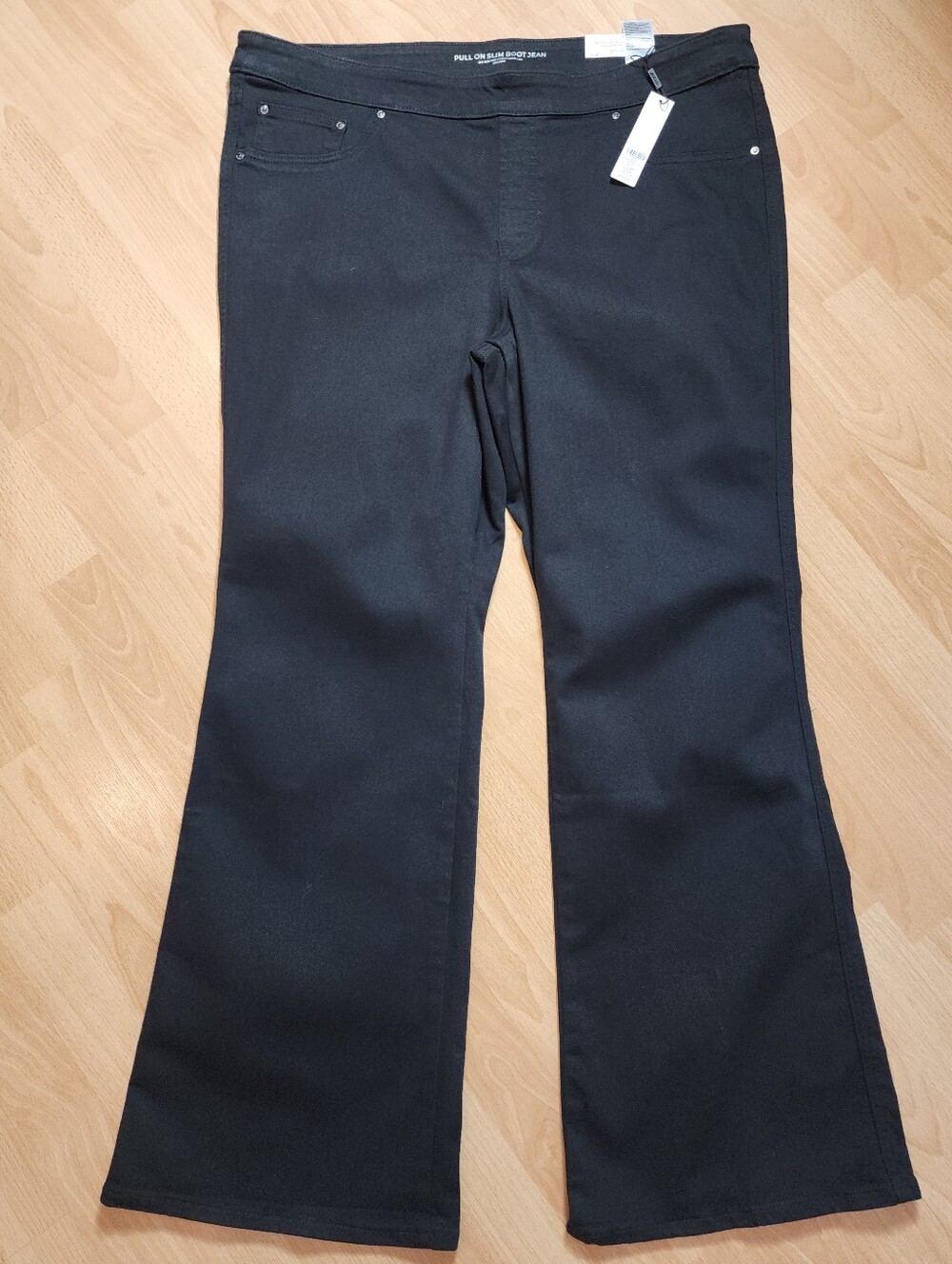 NWT Chico's Pull On Slim Boot Black Jeans Jeggings Women's Plus Size 18 (3.5)